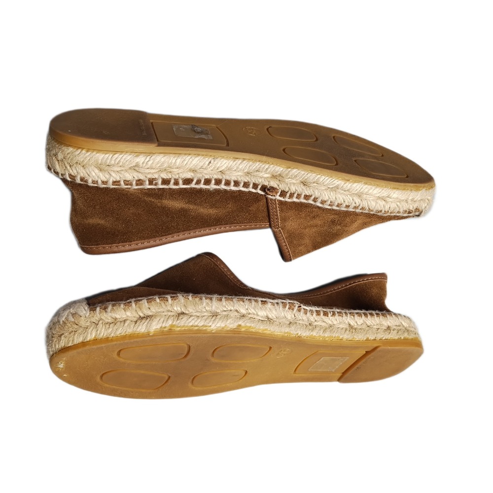 L.K. Bennett Espadrille Flats Womens EU Size 35 Brown Comfort Round Toe Slip On